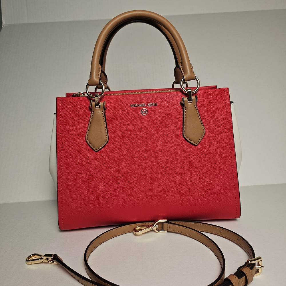 Michael Kors Red and Tan Women's Bag